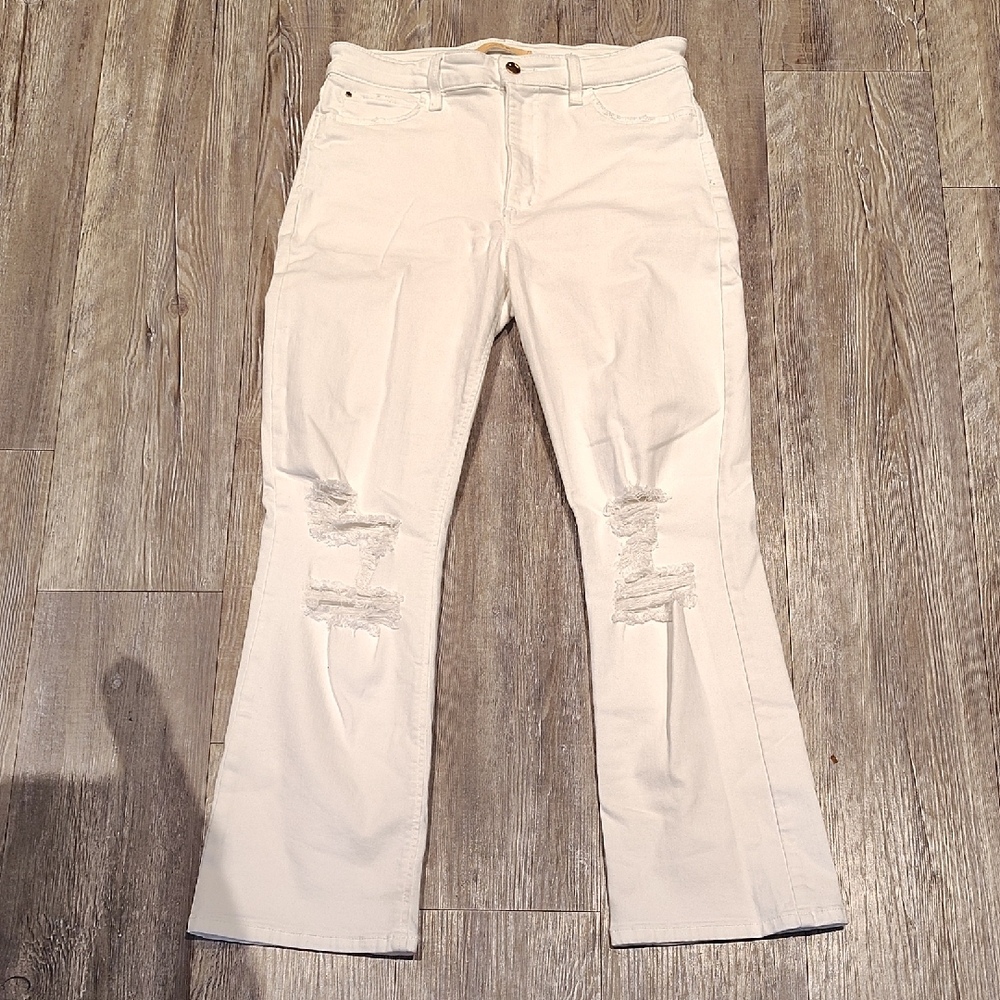 Joe's The Olivia High Rise Cropped Flare White Jeans
